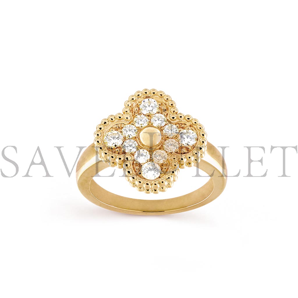 VAN CLEEF ARPELS VINTAGE ALHAMBRA RING - YELLOW GOLD, DIAMOND  VCARO26M00